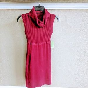 NWT Red Sleeveless Turtle Neck Dress